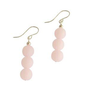 Pink Sea Glass Dangle Earrings with Sterling Silver Wires for Women Handmade USA